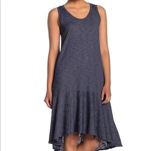 NWOT Caslon Drop Waist Midi Dress Navy Stripe - S